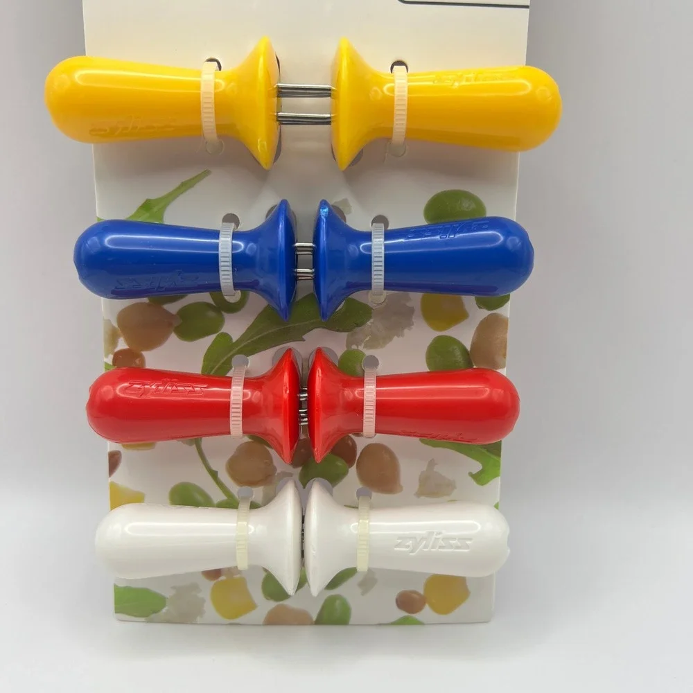 Zyliss Interlocking Corn Holders 4 Pair Set NEW Yellow Blue Red White